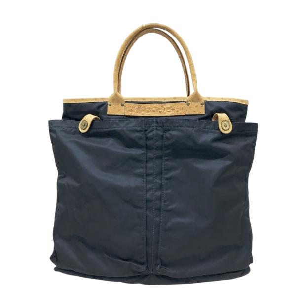 【美品】フェリージ　トートバッグ　ヘルメットバッグ　レザー　ナイロン　9237 Felisi / フェリージ トートバッグ ヘルメットバッグ ブラック