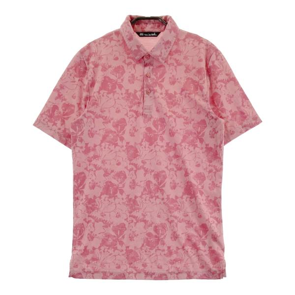 サイズ：M TRAVIS MATHEW トラビスマシュー  半袖ポロシャツ 総柄 ピンク系 [240101475112] ゴルフウェア メンズ ストスト TRAVIS MATHEW トラビスマシュー 半袖ポロシャツ 総柄 ピンク系
