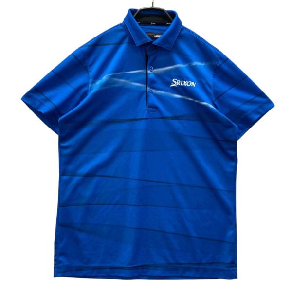 SRIXON by DESCENTE　ゴルフ　半袖ポロシャツ　メンズLL【美品】 SRIXON スリクソンbyデサント 半袖ポロシャツ グリーン×白 胸元