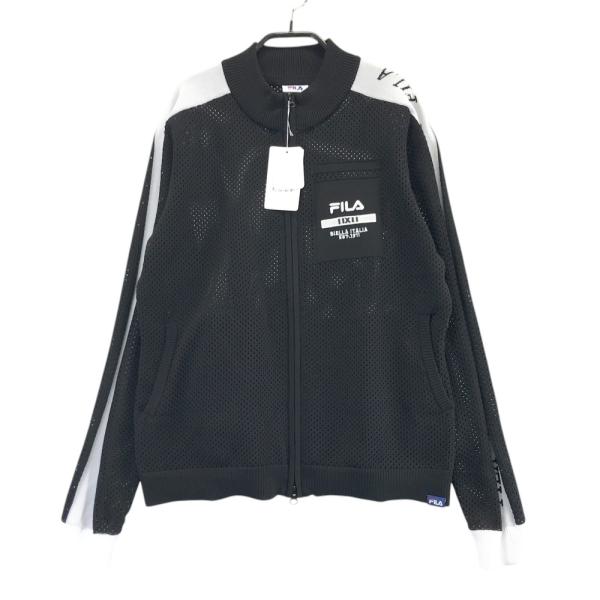サイズ：LL FILA GOLF フィラゴルフ  ニット 長袖メッシュジャケット  ブラック系 [240101476540] ゴルフウェア レディース ストスト FILA GOLF 【新品】FILA フィラゴルフ ニット 長袖メッシュジャケット