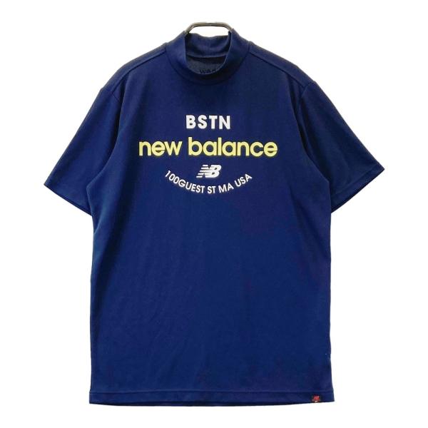 サイズ：4 NEW BALANCE GOLF ニューバランス  ハイネック 半袖Tシャツ  ネイビー系 [240101443673] ゴルフウェア メンズ ストスト NEW BALANCE GOLF ニューバランス ハイネック 半袖Tシャツ