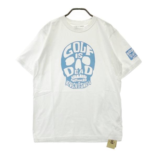 rough&swell ラフアンドスウェル 半袖Tシャツ　ホワイト　ゴルフ 新品】ROUGH&SWELL ラフアンドスウェル 半袖Tシャツ プリント ホワイト