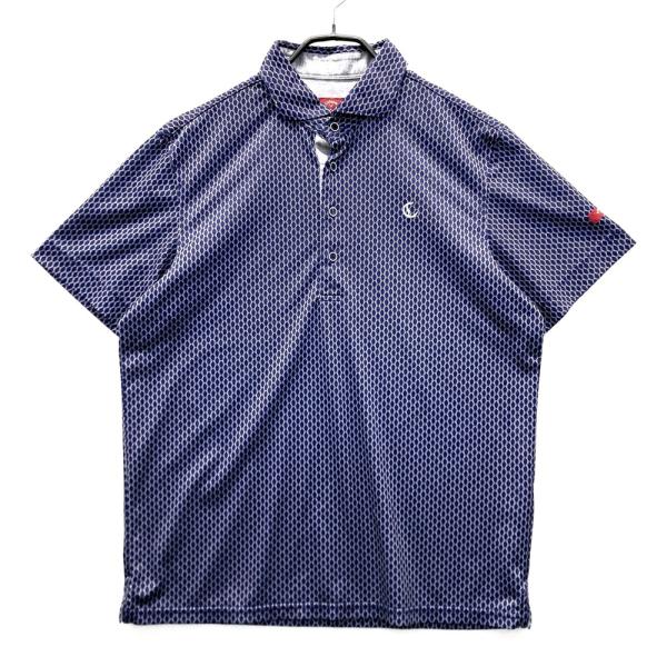CALLAWAY キャロウェイ 半袖ポロシャツ 総柄 ネイビー系 LL ゴルフ