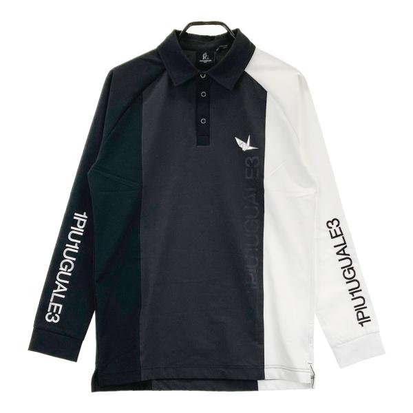 サイズ：4 1PIU1UGUALE3 GOLF  長袖ポロシャツ  ブラック系 [240101485783] ゴルフウェア メンズ ストスト 新品】1PIU1UGUALE3 GOLF 長袖ポロシャツ ブラック系 4 ゴルフ