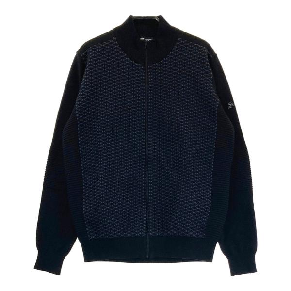 サイズ：L SRIXON スリクソン by DESCENTE ニット ジップジャケット 総柄 ブラック系 [240101486159] ゴルフウェア メンズ ストスト SRIXON スリクソン by DESCENTE ニット ジップジャケット 総柄