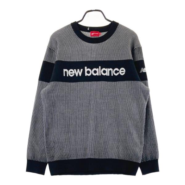 人気美品近年モデルニューバランスゴルフセーターと新品未使用スカートセット、M NEW BALANCE GOLF ニューバランス 2024年モデル フロントロゴ 長袖