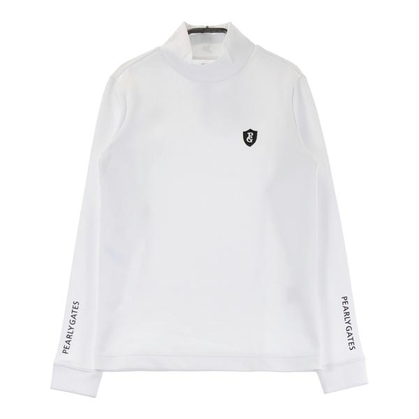 サイズ：0 PEARLY GATES パーリーゲイツ  長袖ハイネックTシャツ  ホワイト系 [240101458732] ゴルフウェア レディース ストスト PEARLY GATES パーリーゲイツ ハイネック 長袖Tシャツ ホワイト