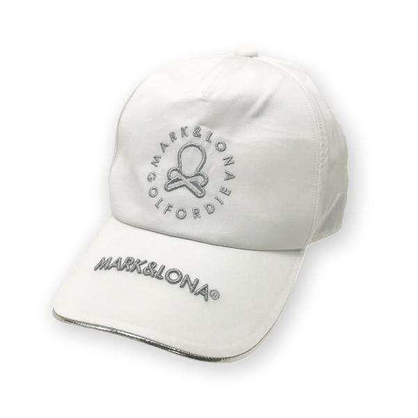 【美品】マークアンドロナ　キャップ　ゴルフ　メンズ　白　ロゴ　ドクロ　Free nq1802-02_1.jpg