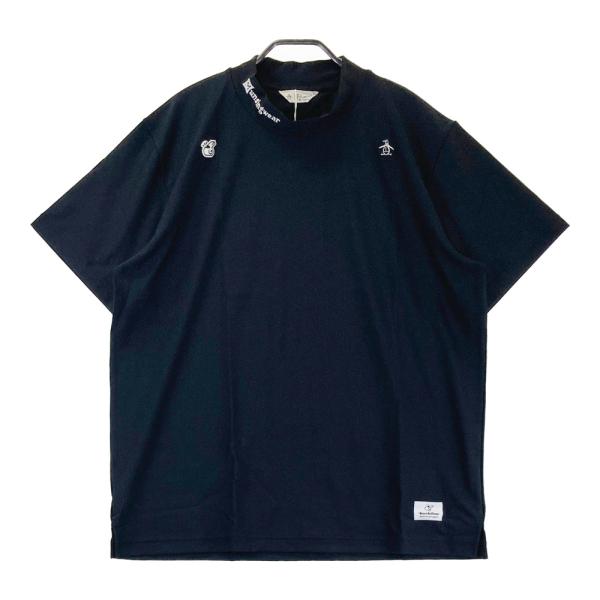 サイズ：S MUNSING WEAR マンシングウェア 2024年モデル ハイネック 半袖Tシャツ  ネイビー系 [240101431128] ゴルフウェア レディース ストスト 新品】MUNSING WEAR マンシングウェア 2023年モデル ハイネック