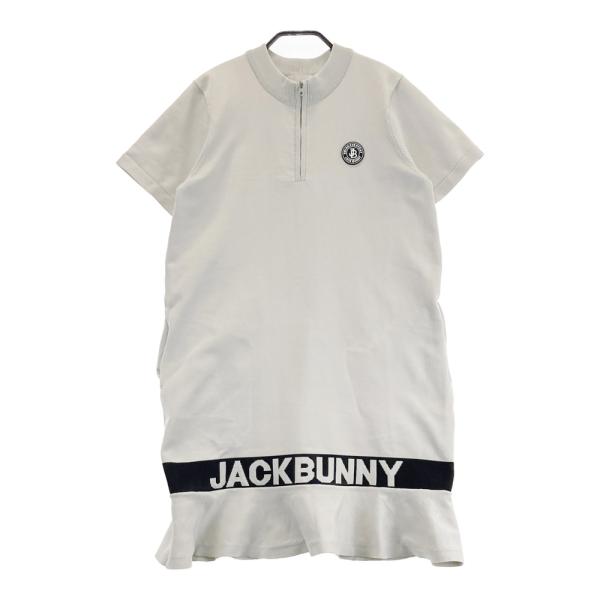 サイズ：2 JACK BUNNY ジャックバニー  ハーフジップ 半袖ワンピース  グレー系 [240101489392] ゴルフウェア レディース ストスト Jack Bunny!!（ジャックバニー） JACK BUNNY ハーフジップ 半袖