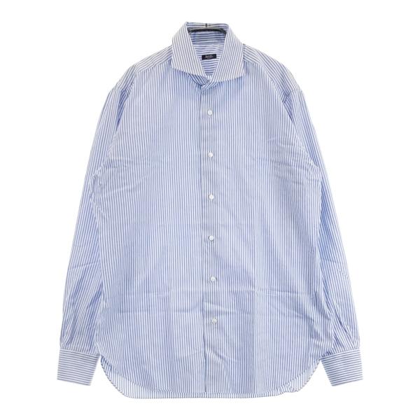 BARBA バルバ 長袖シャツ ストライプ ブルー系 41 メンズ