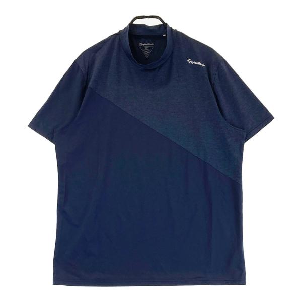 【別注】テーラーメイド Taylor Made 半袖ニットモックシャツ XL TAYLOR MADE テーラーメイド モックネック半袖Tシャツ ネイビー系 2XO
