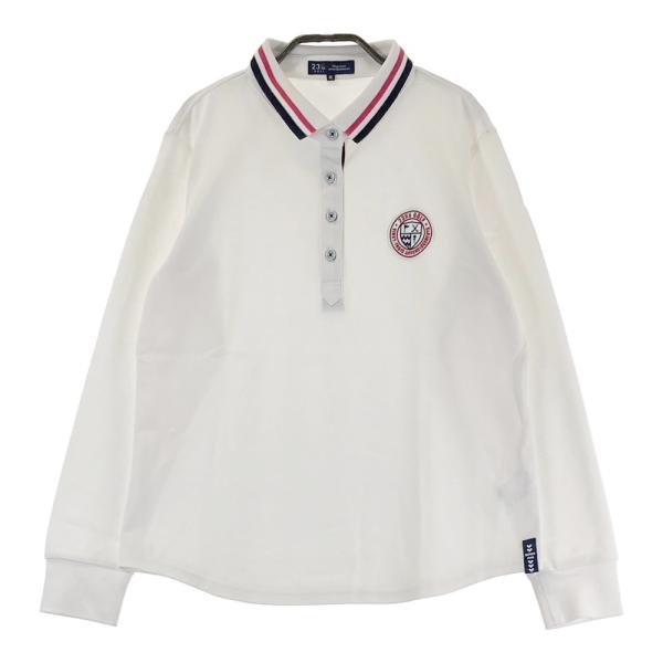 【未着用】23区 GOLF レディース 長袖ポロシャツ サイズIII タグ付き 23区GOLF ニジュウサンクゴルフ 長袖ポロシャツ ホワイト系 3 ゴルフ