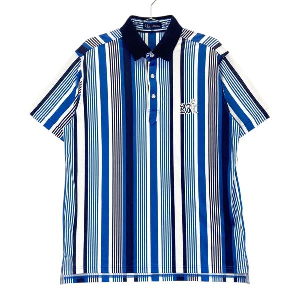 サイズ：L 23区GOLF ニジュウサンクゴルフ  半袖ポロシャツ  ブルー系 [240101378957] ゴルフウェア メンズ ストスト サイズ：L 23区GOLF ニジュウサンクゴルフ 半袖ポロシャツ