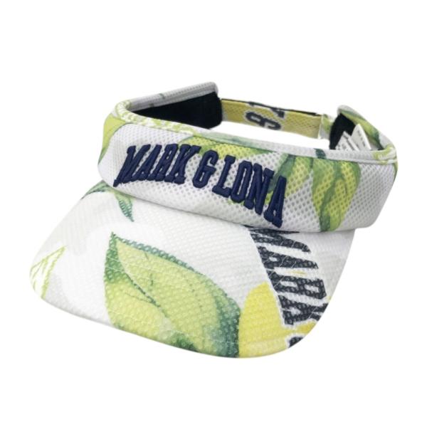 MARK&LONA マークアンドロナ サンバイザー レモン柄 ホワイト系 FREE