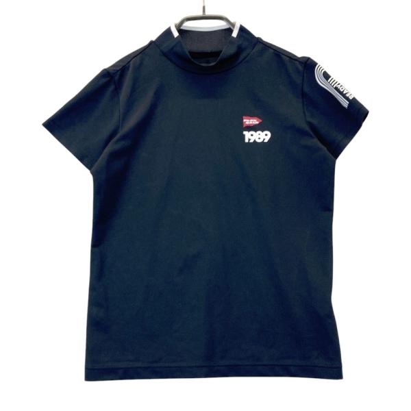 サイズ：0 PEARLY GATES パーリーゲイツ 2024年モデル ネックロゴ ハイネック 半袖Tシャツ 総柄 ネイビー系 [240101438119] ゴルフウェア レディース ストスト PEARLY GATES パーリーゲイツ 2024年モデル ネックロゴ