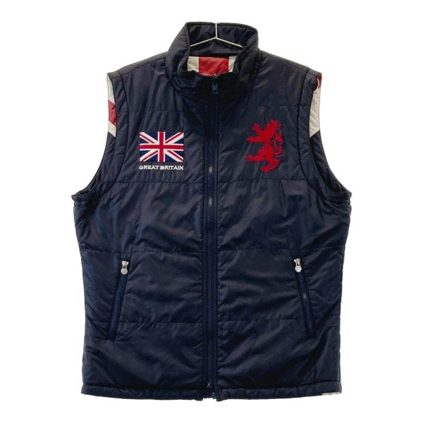 アドミラルゴルフ　中綿ベスト　リバーシブル　スコットランド　ブラック　グレー ADMIRAL アドミラル リバーシブル 中綿ベスト ブラック系 LL ゴルフ