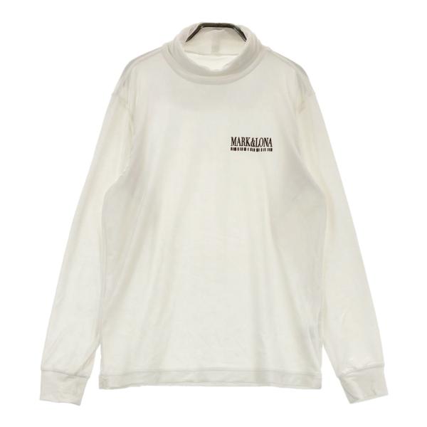 サイズ：48 MARK&LONA マークアンドロナ  タートルネック長袖Tシャツ ベロア  ホワイト系 [240101495068] ゴルフウェア メンズ ストスト MARK&LONA マークアンドロナ タートルネック長袖Tシャツ ベロア