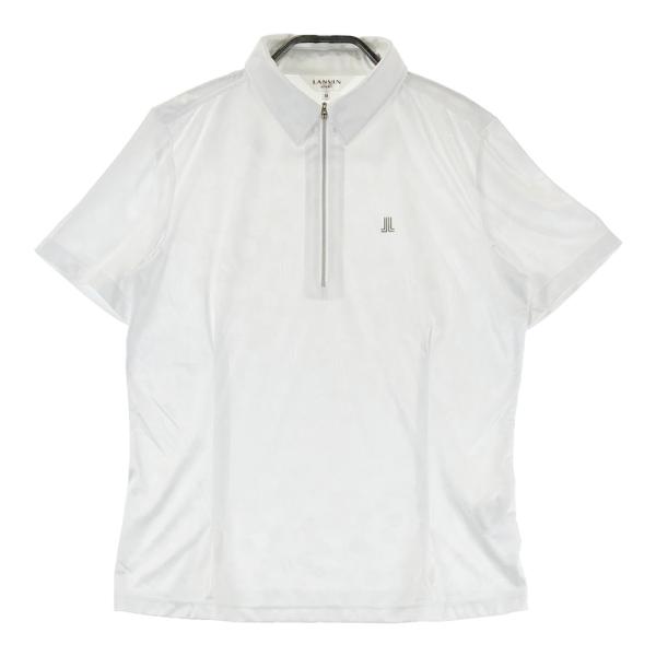 サイズ：38 LANVIN SPORT ランバン スポール  ハーフジップ 半袖ポロシャツ ブロック柄 ブラック系 [240101493136] ゴルフウェア レディース ストスト LANVIN SPORT ランバン スポール ハーフジップ半袖ポロシャツ 総