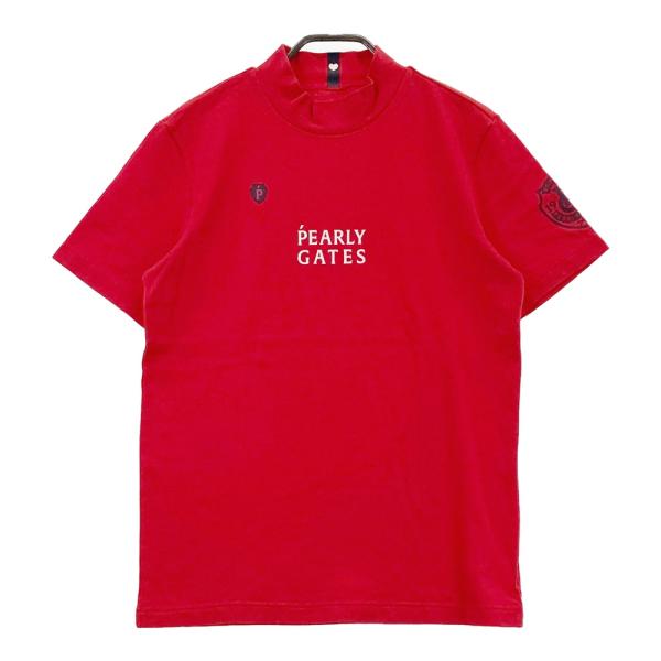PEARLY GATES パーリーゲイツ ハイネック 半袖Tシャツ レッド系