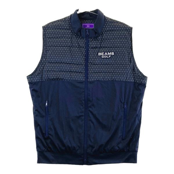 BEAMS GOLF ビームスゴルフ  切替 ダウンベスト ドット柄 ネイビー系 XL ゴルフウェア メンズ