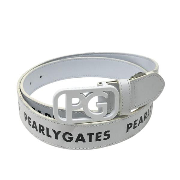 【未使用品】PEARLY GATES GOLF ベルト ホワイト 総文字柄 PEARLY GATES パーリーゲイツ バックルベルト ホワイト系 サイズ