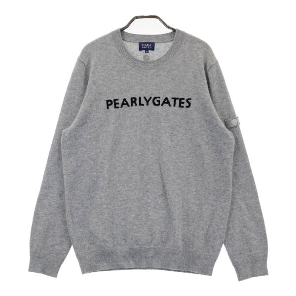 サイズ：5 PEARLY GATES パーリーゲイツ  カシミヤ混ニットセーター  グレー系 [240101434341] ゴルフウェア メンズ ストスト サイズ：5 PEARLY GATES パーリーゲイツ カシミヤ混ニット