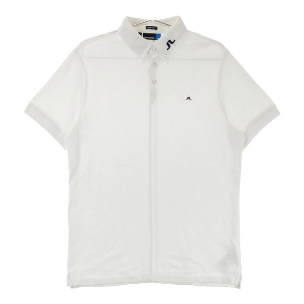 【美品】J.LINDEBERG ジェイリンドバーグ 半袖ポロシャツ ロゴ S 白 J.LINDEBERG ポロシャツ J.LINDEBERG（ジェイリンドバーグ）袖