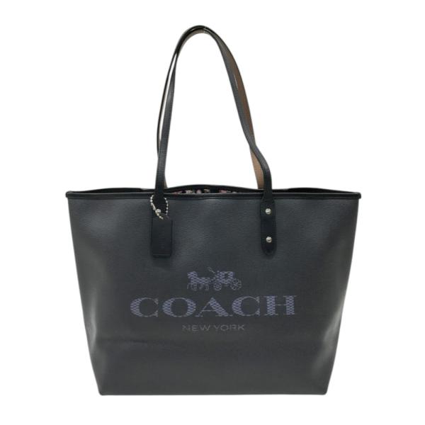 COACH コーチ F57634 レザー トートバッグ ブラック系