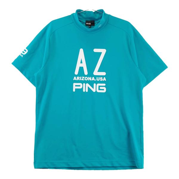 サイズ：LL PING ピン 2025年モデル ハイネック 半袖Tシャツ  グリーン系 [240101428215] ゴルフウェア メンズ ストスト 新品】PING ピン 2025年モデル ハイネック 半袖Tシャツ グリーン