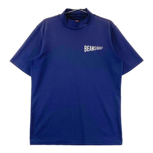 サイズ：L BEAMS GOLF ビームスゴルフ  ハイネック 半袖Tシャツ  ネイビー系 [240101501658] ゴルフウェア メンズ ストスト BEAMS GOLF ビームスゴルフ ハイネック 半袖Tシャツ ネイビー系