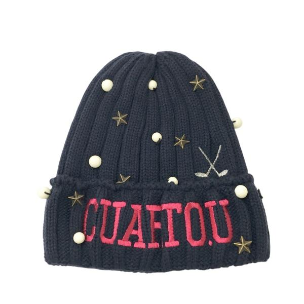 CUARTO UNITED クアルトユナイテッド  ニット帽 スタッズ  ネイビー系 F ゴルフウェア