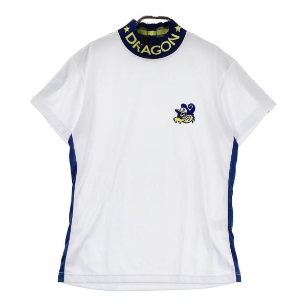 サイズ：2 DANCE WITH DRAGON ダンスウィズドラゴン  ハイネック半袖Tシャツ  ホワイト系 [240101462009] ゴルフウェア メンズ ストスト DANCE WITH DRAGON ダンスウィズドラゴン ハイネック 半袖T