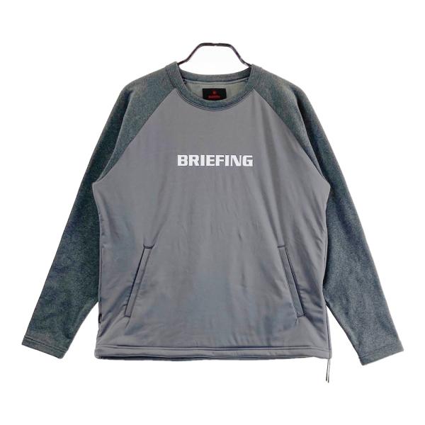 サイズ：M BRIEFING GOLF ブリーフィング 2024年モデル 長袖 スウェットトレーナー ブルゾン切替  グレー系 [240101502945] ゴルフウェア メンズ ストスト BRIEFING GOLF ブリーフィング 2024年モデル 長袖 スウェット