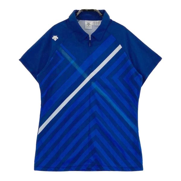 【DESCENTE GOLF】半袖ポロ　ハーフジップ　Oサイズ ストレッチ ハーフジップ半袖ポロシャツ(半袖シャツ・ポロシャツ