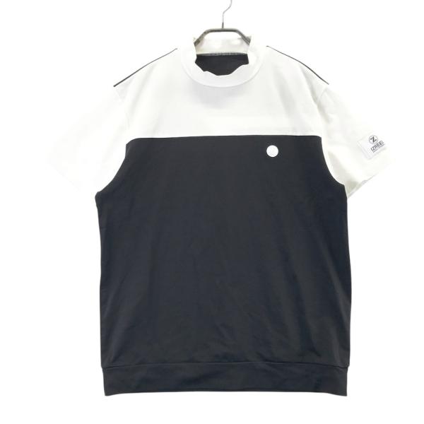 サイズ：L IZREEL イズリール 2024年モデル ハイネック 半袖Tシャツ  ブラック系 [240101461648] ゴルフウェア メンズ ストスト IZREEL イズリール 2024年モデル ハイネック 半袖Tシャツ