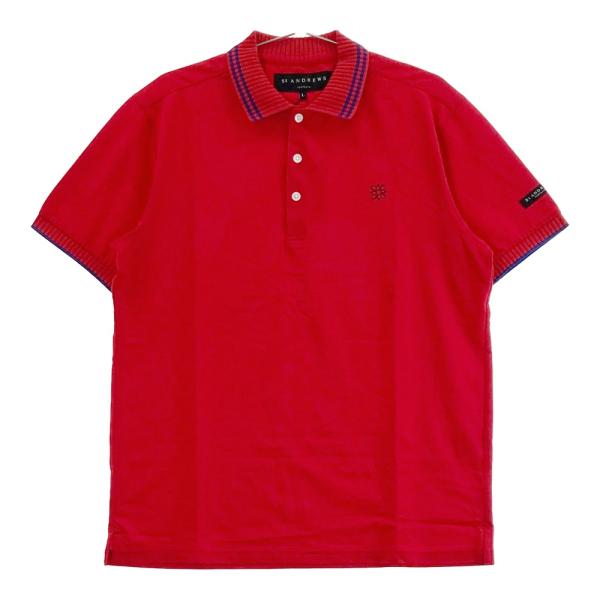 サイズ：LL ST ANDREWS セントアンドリュース  半袖ポロシャツ  レッド系 [240101424211] ゴルフウェア メンズ ストスト 美品】ST ANDREWS セントアンドリュース 半袖ポロシャツ レッド