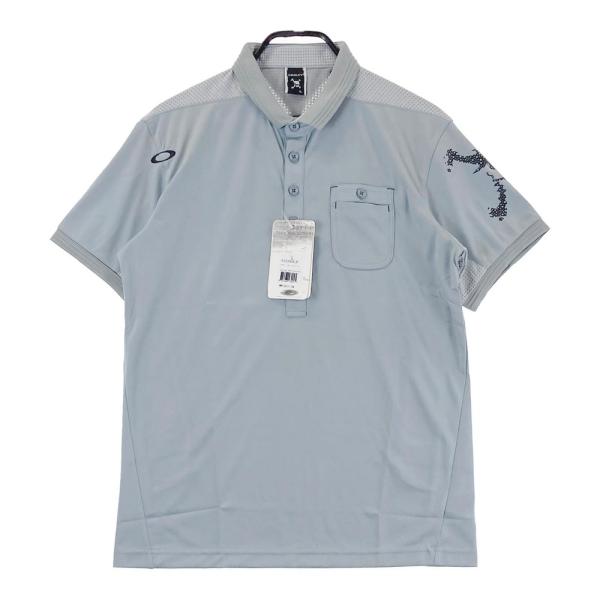 新品】OAKLEY オークリー 半袖ポロシャツ スカル グレー系 L ゴルフ