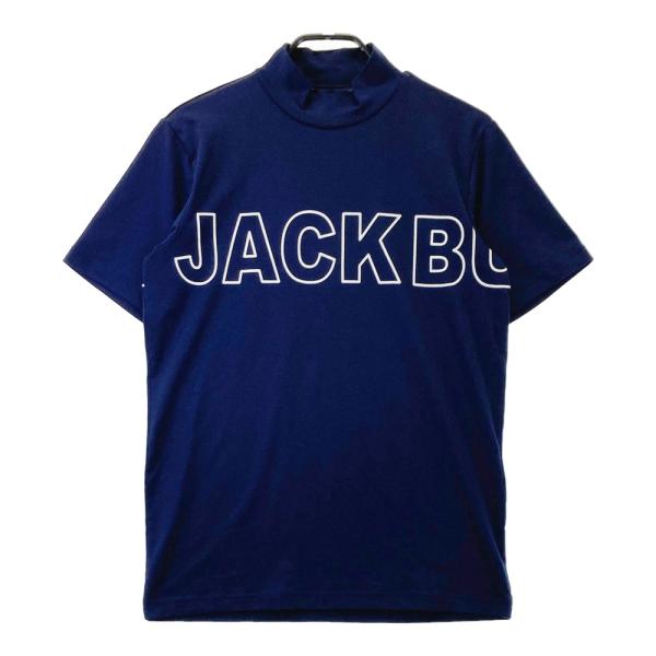 サイズ：5 JACK BUNNY ジャックバニー 2022年 ハイネック 半袖Tシャツ ロゴ総柄 ブラック系 [240101486166] ゴルフウェア メンズ ストスト JACK BUNNY ジャックバニー 2022年 ハイネック 半袖Tシャツ ロゴ