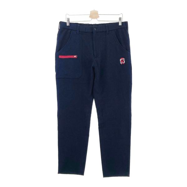 サイズ：M ROUGH&amp;SWELL ラフアンドスウェル  裏地付き ナイロンパンツ  ネイビー系 [240101395390] ゴルフウェア メンズ ストスト ROUGH&SWELL ラフアンドスウェル 裏地付き ナイロンパンツ