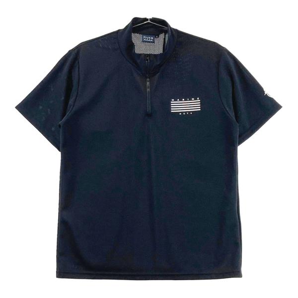 サイズ：5 MUTA MARINE ムータマリン  ハイネック長袖Tシャツ　袖ライン  ブラック系 [240101482102] ゴルフウェア メンズ ストスト サイズ：5 MUTA MARINE ムータマリン ハイネック長袖Tシャツ 裏