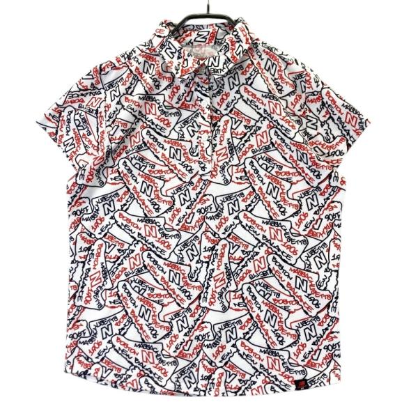 NEW BALANCE GOLF ニューバランス 半袖ポロシャツ 総柄 ホワイト