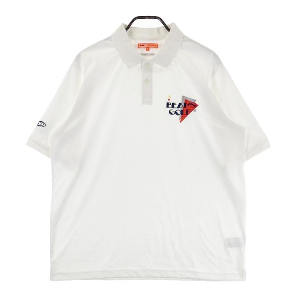 ⛳️ ビームスゴルフBEAMSGOLF⛳️メンズ半袖ポロシャツ　ホワイト　L BEAMS GOLF ビームスゴルフ 半袖ポロシャツ ホワイト系 XL