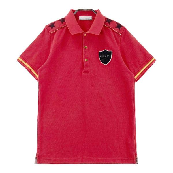 MARK&LONA マークアンドロナ 半袖ポロシャツ レッド系 M ゴルフウェア