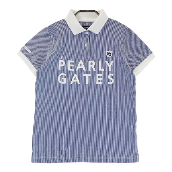 パーリーゲイツ ポロシャツ シアサッカー 襟付き ビックロゴ L PEARLY GATES ポロシャツ 「PEARLY GATES」Pe格子サッカー半袖