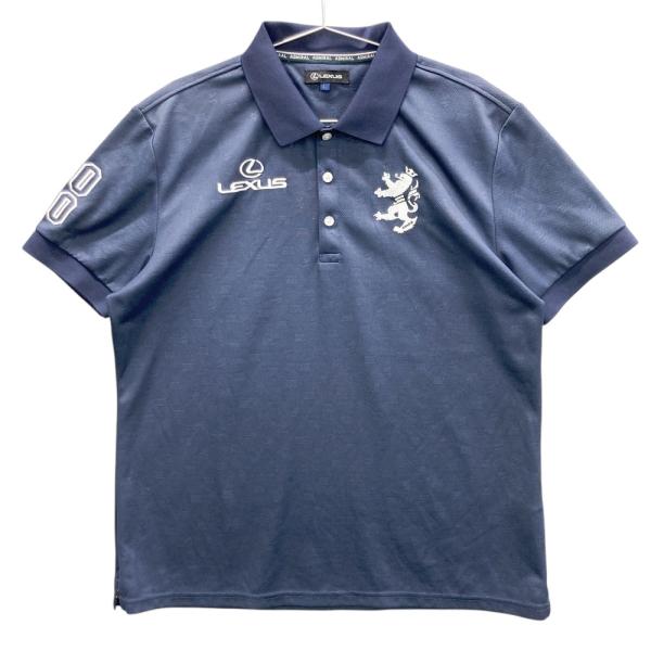 Lexus Admiral ポロシャツ Lサイズ ネイビー　レクサス　アドミラル ADMIRAL アドミラル × LEXUS 半袖ポロシャツ 総柄 ネイビー系 L