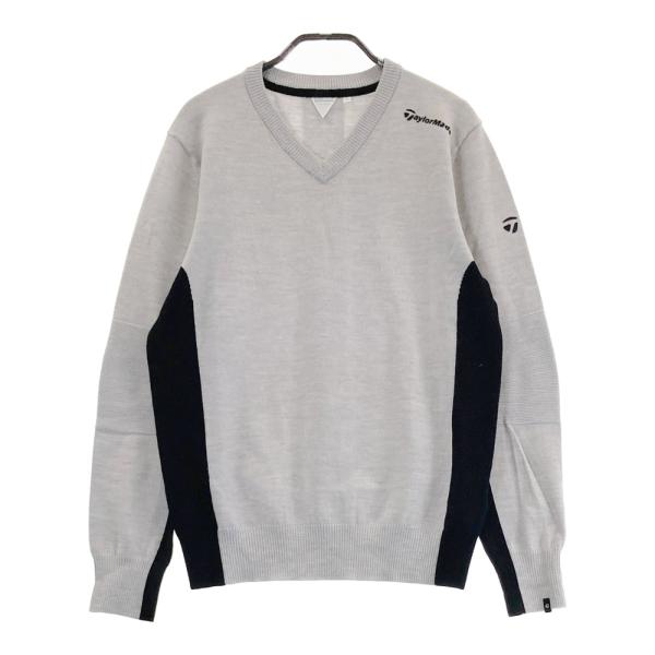 【新品未使用】Taylor Made テーラーメイド バイカラー セーター TAYLOR MADE テーラーメイド バイカラー 長袖ニットセーター グレー系