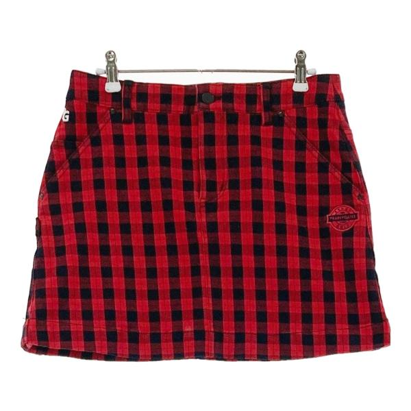 新品● パーリーゲイツ ●チェック柄　スパンドビーカルゼ スカート　レッド/M 新品○ パーリーゲイツ ○チェック柄 スパンドビーカルゼ