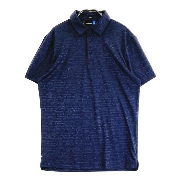 J.LINDEBERG ジェイリンドバーグ　ポロシャツ　総柄　ロゴ　メンズ　M J.LINDEBERG（ジェイリンドバーグ）/メンズ/トップス/シャツ