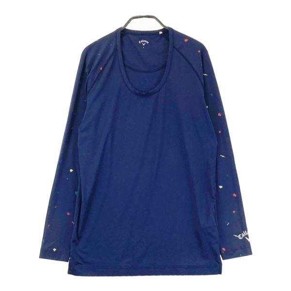 サイズ：LL CALLAWAY キャロウェイ  ハイネック 長袖 インナーTシャツ  ネイビー系 [240101395181] ゴルフウェア メンズ ストスト 新品】CALLAWAY キャロウェイ ハイネック 長袖 インナーTシャツ